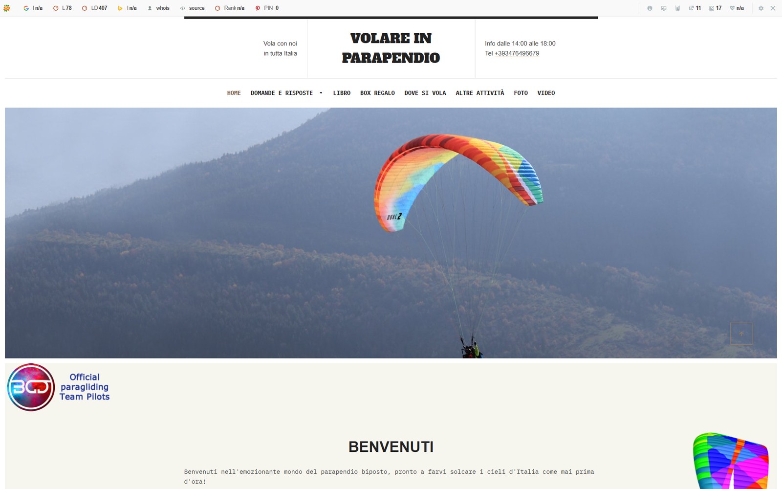 Anteprima Volare in Parapendio